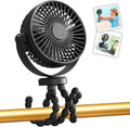 Portable Mini Handheld Fan for Personal Use - Versatile USB/Battery Powered Stroller, Car Seat, and Camping Fan with Flexible Tripod Clip (Black)