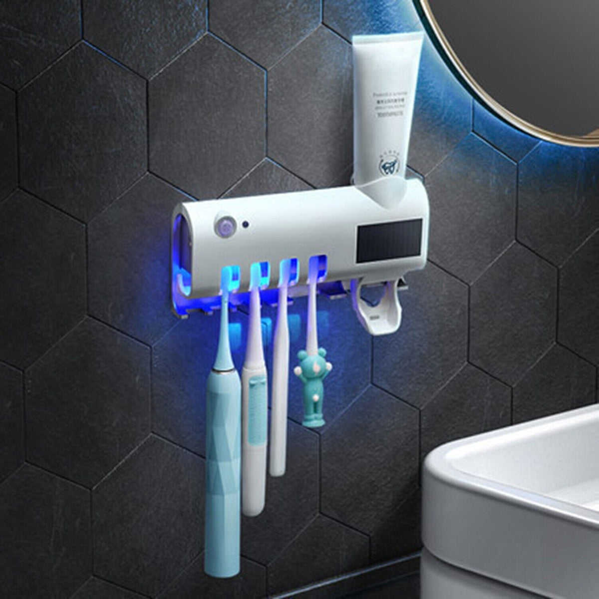 UV Light Toothbrush Sterilizer and Automatic Toothpaste Dispenser