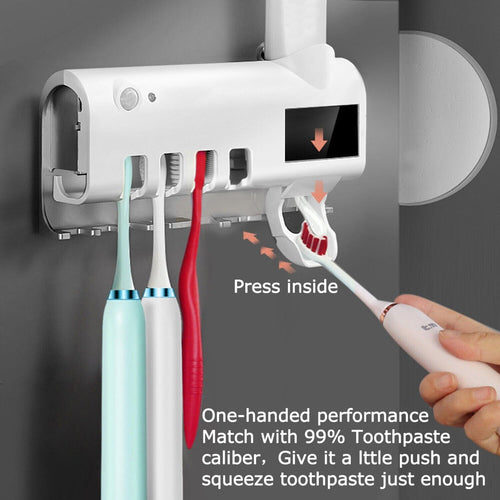UV Light Toothbrush Sterilizer and Automatic Toothpaste Dispenser