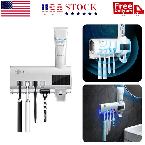 UV Light Toothbrush Sterilizer and Automatic Toothpaste Dispenser