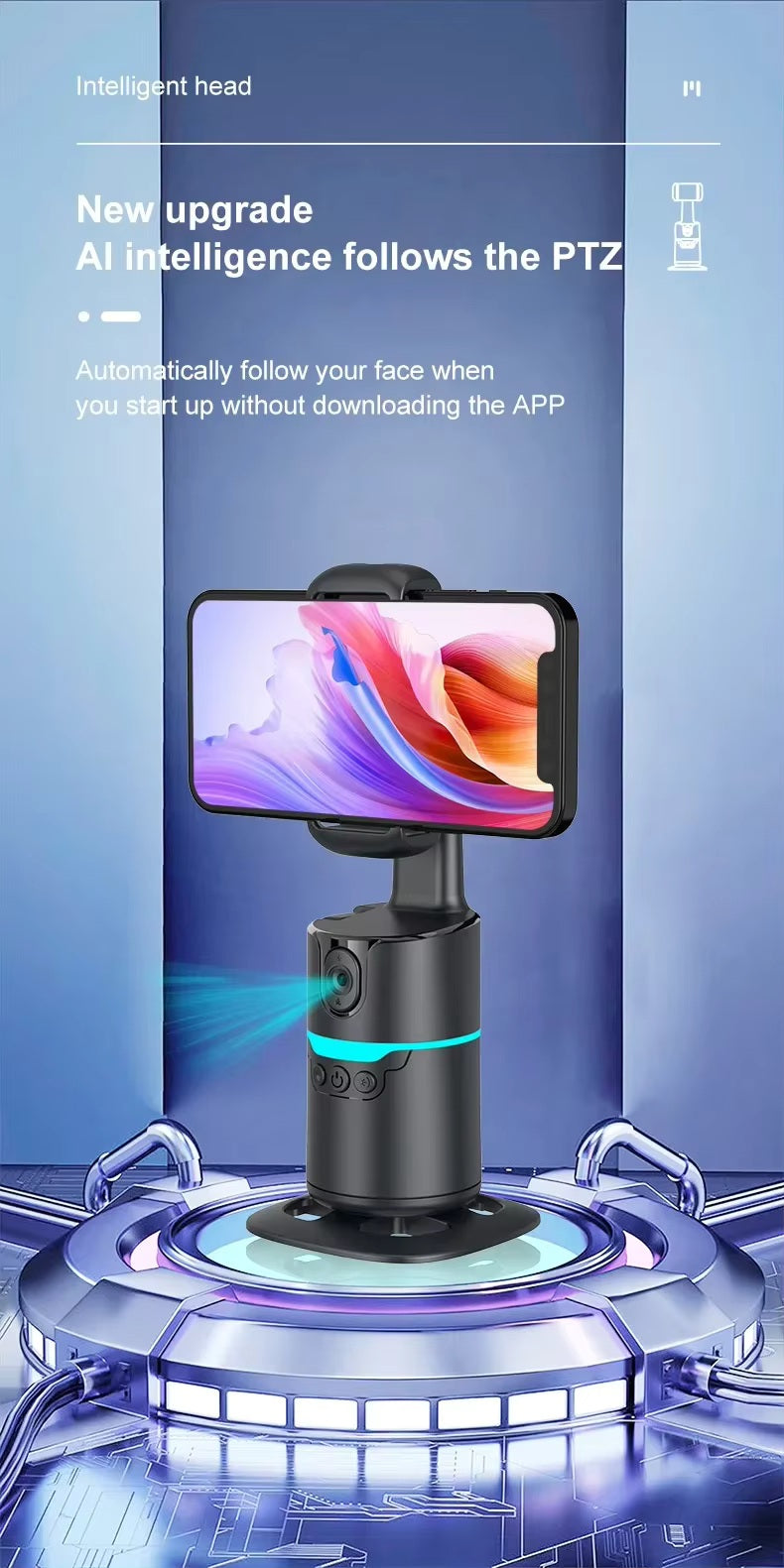 360° Rotation Smartphone Gimbal Stabilizer Face Tracker Selfie Stick Tripod with Remote and Gesture Control for Live Video Shoot