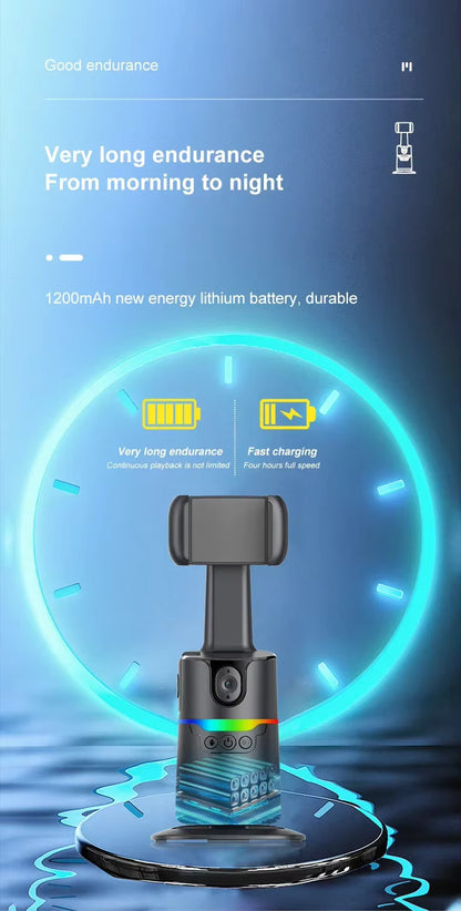 360° Rotation Smartphone Gimbal Stabilizer Face Tracker Selfie Stick Tripod with Remote and Gesture Control for Live Video Shoot