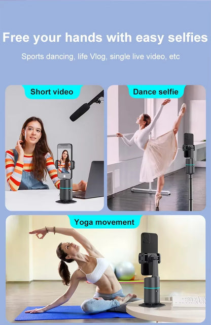 360° Rotation Smartphone Gimbal Stabilizer Face Tracker Selfie Stick Tripod with Remote and Gesture Control for Live Video Shoot